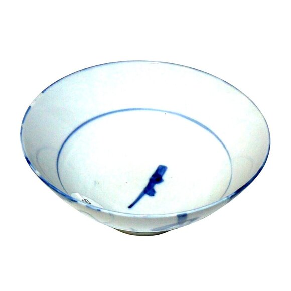 Set 5 Porcelain Blue & White Asian Rice Soup Dessert Bowls Hand Painted Vintage - Picture 5 of 7